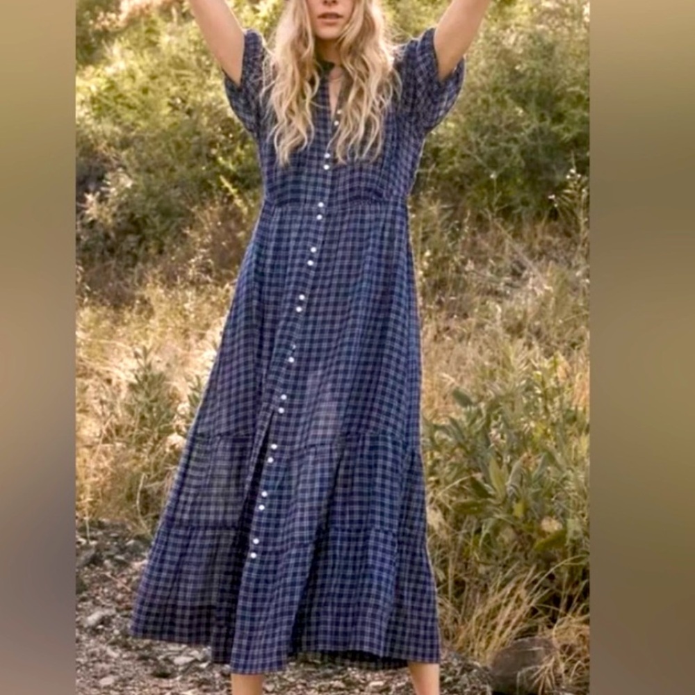 Doen Revi dress in blue cottage plaid - Picture 2 of 4